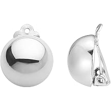 Ritastephens Sterling Silver Polished Clip-on Earrings Round or Oval