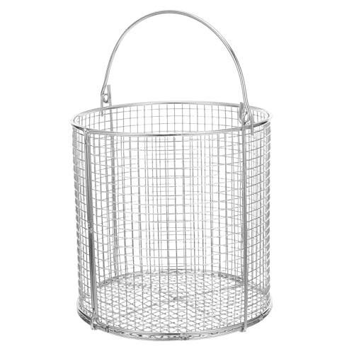 HIAKDOFT Stainless Steel Ultrasonic Cleaner Basket 200x200mm Metal Parts Cleaning Basket with Fine Mesh Draining Filter for Jewelry Small Components