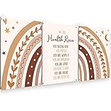 NISTOMISU in This Health Room Rainbow Metal Tin Signs Set of 3 Wall Art Inspirational Health Center...