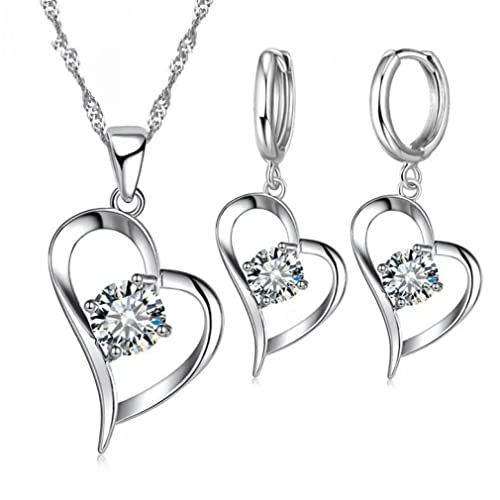 Ensembles de bijoux de mariage pour femmes parure cœur cristal clair MOCHAMIK cadeau d'anniversaire