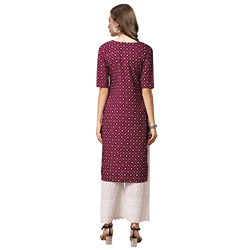 Image of Pinkmint Women's Crepe Digital Print Straight Kurta [Pack of 4]