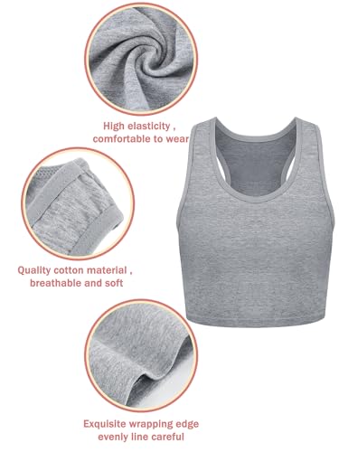Image of Geyoga 6 Pieces Girls Dance Tank Top Racerback Crop Top Sleeveless Dance Outfit for Ballet Hip Hop Athletic Wear