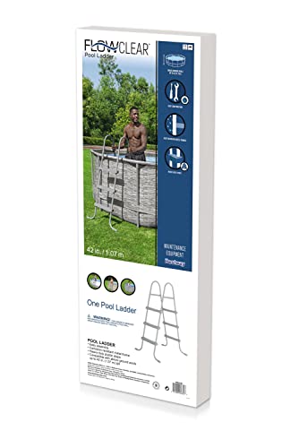 Bestway Flowclear Above Ground Swimming Pool Ladder 42" | Corrosion-Resistant Metal Frame #TOP2