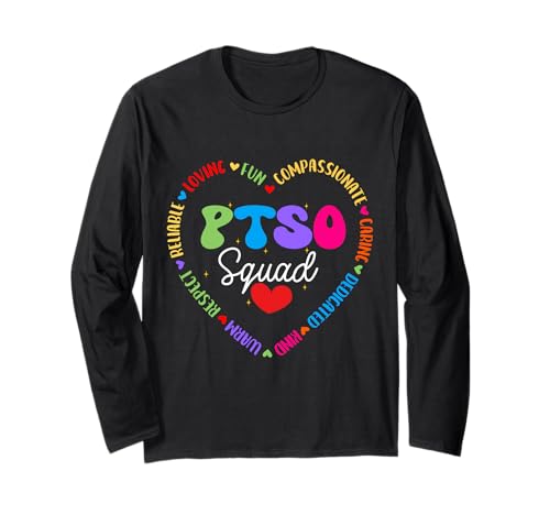 Groovy PTSO Squad Appreciation Week Back to School Long Sleeve T-Shirt