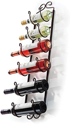 Sagler Towel Rack and Wine Rack - Bronze Wall Wine Rack - Wall Mounted Wine Rack fits up 6 Level Wine Bottles and Many Towels - fits as Bathroom Towel Holder, or Towel Hanger, or a Cap Rack