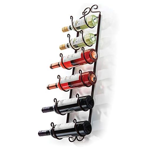 Sagler Towel Rack and Wine Rack - Bronze Wall Wine Rack - Wall Mounted Wine Rack fits up 6 Level Wine Bottles and Many Towels - fits as Bathroom Towel Holder, or Towel Hanger, or a Cap Rack