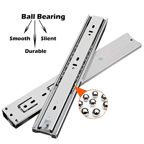 Gobrico 22-Inch Soft Close Drawer Slides Rear Mount Drawer Slide With Brackets, Full Extension Ball Bearing Cabinet Drawer Glides And Slides, Heavy Duty Drawer Runners, 1Pair #TOP2