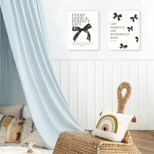 Image of LARTSFRO Coquette Black Bow Bible Wall Art Decor Posters, Black Bow Room Bedroom Bathroom Dorm Wall Art Decor Aesthetic for Teen Girls Gifts, Inspirational Bible Verses Bow Wall Decor, 12x16 Inch Set of 4 Pcs Bow Pictures (UNFRAMED)