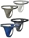 Produktbild sesto senso Herren String Baumwolle Thong Slips 4er Pack Tanga Sport G-string XL 4 - Begie mix