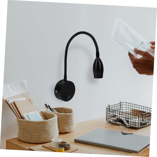 Lámpara de lectura LED de pared negra de aluminio con brazo flexible para dormitorio 5