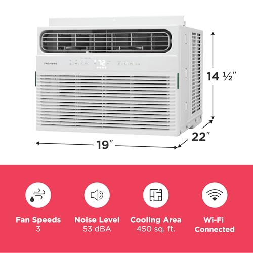 Frigidaire 10,000 BTU Smart Window Air Conditioner with Wi-Fi, Cools Up to 450 Sq. Ft., Remote Control, Quiet Operation, Eco Mode, 3 Fan Speeds, White - image 3