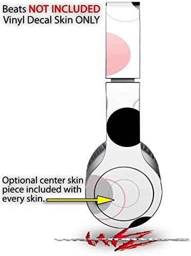 Skin Decal Wrap Works with Original Beats Solo HD Headphones Lots of Dots Pink on White Skin Only (Headphones NOT Included)