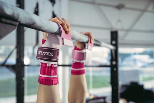 Velites - Official Games Quad Pro Grips - Size XL Color Pink - with Chalk - Wristbands and Carry Bag Included - Pull-ups, Muscle-ups, and Toes-to-bar by Velites - Image 4