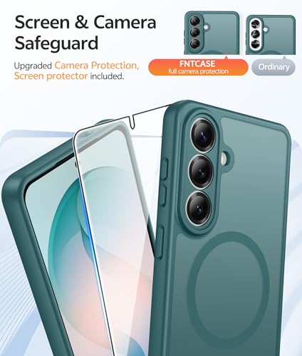 Image of FNTCASE for Samsung Galaxy S26+ Plus Case: [Fit for Magsafe] [Full Camera Protection + Screen Protector] Translucent Matte Military Grade - Shockproof Protective Phone Cover for S26 Plus - Sage Green