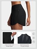 baleaf Swim Shorts Women 4" High Waisted Quick Dry with Zipper Pockets Tummy Control Swimming Bottoms for Surfing Summer Beach Black L - Image 5