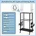 TC-HOMENY Fishing Rod Holder for Garage, Fishing Pole Rack Cart 10 Rod Fit All Fishing Rods, 3 Tier Fishing Tackle Storage Organizer Rack with Storage Bag, Fit For Living Room, Black