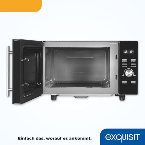 Exquisit Mikrowelle MW8023-F-240DIG schwarz 750 Watt mit Grillfunktion