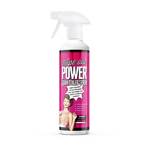 Wipeout - Power Foam Bleach Toilet and Bathroom Cleaner Spray | Eliminates 99.9% of Germs - 500ml