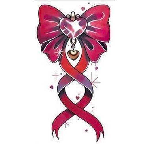 Nirbffo Tatouage temporaire rose ruban noeud étoile lune 3D design jambes bras rouge tatouage autocollant imperméable 3 styles 6 feuilles