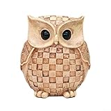 Figura de búho de resina con elegante silueta europea y sutil grano de madera para arreglos de decoración de interiores