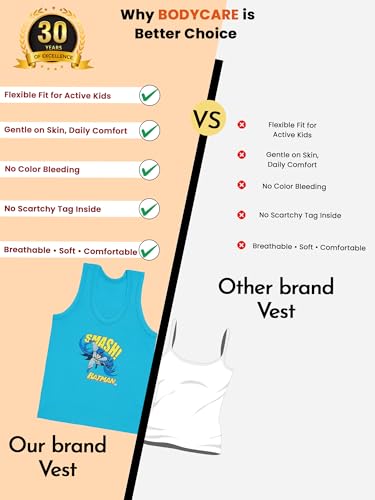 Image of Boy's Kids Regular Fit Vest | 100% Cotton| Skin Friendly | Lightweight | Sleeveless Designs | Cartoon Character | Pack of 3 Print (Color & Print May Vary)