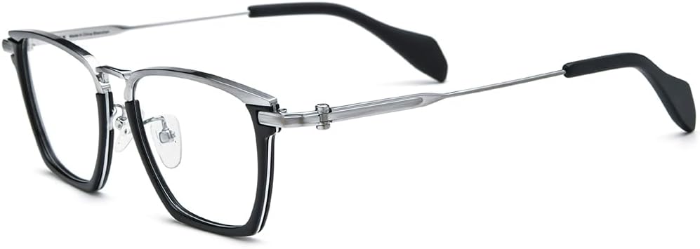 FONEX Acetate Titanium Glasses Frame Men New Square Eyeglasses Spectacles Eyewear