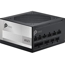 MSI PRO A850PL PCIE5, Fully Modular Gaming 850W Power Supply, 80+ Platinum, Native 12V-2×6 Cables, Server-Grade Capacitor, ATX 3.1 & PCIe 5.1 Ready, Low-Noise, Embossed Jacket Cables, 7 Year Warranty