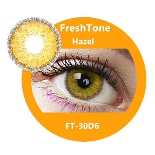 FreshTone - lentilles de couleur hazel 3 tons annuelles souples valables 1 an sans correction neuves contact modèle diva