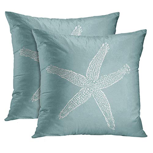 Emvency Throw Pillow Covers Set of 2, 20 x 20 Inch, Seafoam Pastel