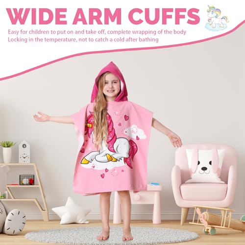 MOKANI Hooded Poncho Towels for Kids, Microfibre Ultra Soft Baby Beach Swimming Towels, Quick Dry Warm Wrap Changing Robe with Drawstring Bag for Boys Girls (Children's Height: 85-110 cm) - Image 3