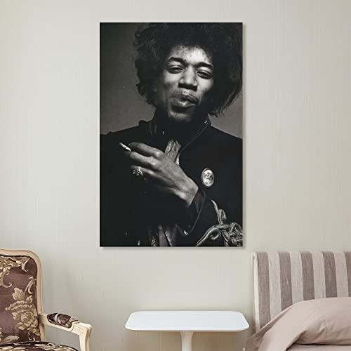 Flowerwine Jimi Singer Hendrix Poster Canvas Wall Art Room Decor Picture For Bedroom Office Bar And Dormitory 12X18Inch(30X45Cm) #TOP6