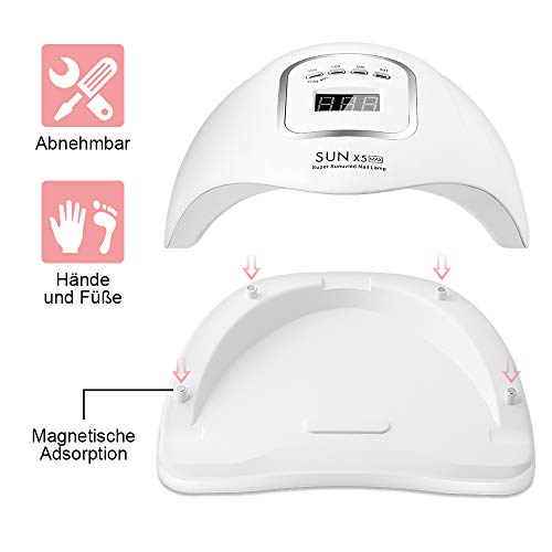 150W Nageltrockner, UV LED Nagellampe für Gelnägel, mit 10/30/60/99s Timer Einstellungen Infrarot Sensor LCD Display… – Bild 5