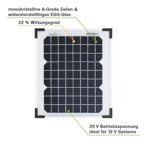 Offgridtec 10W MONO 12V Solarpanel