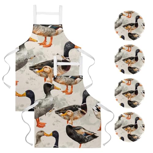 Tablier de cuisine lot de 2 étanche et robuste avec broches d'ajustement