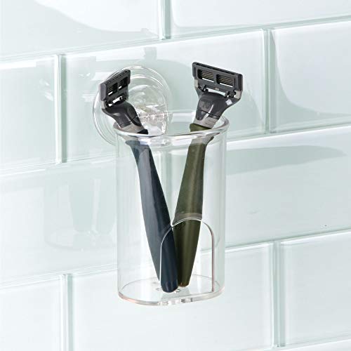 iDesign Plastic Suction Tumbler Cup and Bathroom Organizer for Mirror or Shower Storage – 3" x 3.5" x 4.5", Clear by iDesign - Image 3
