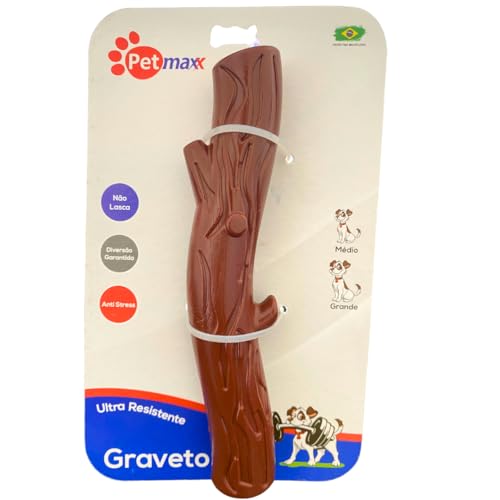kIT 2 Brinquedos de Cachorro Morder Nylon Graveto e Cacto Texas Ultra Resistente e Grande - G, Brinq