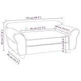 vidaXL Hundebett, 72x45x30 cm, Für Mittelgroße Haustiere, Weiches Plüsch & Schaumstoff, Grau, Katzen- oder Hundesofa, Holzbeine, Haustiersofa, Innenbereich