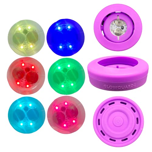 Glass Water Pipe Hookah Rig Replaceable Coin Battery Led Base Bumper 3In-4.25In-Bases Light Up Protective Sleeve 420 Stoner Rasta Gift Accessories Large Size For Straight Tube Beaker Styles (Purple) #TOP16