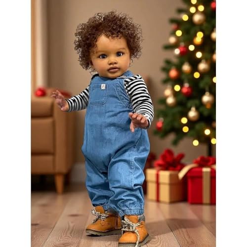 Muñeco Reborn Niño Birracial 26 Pulgadas Piel Oscura miniatura 4