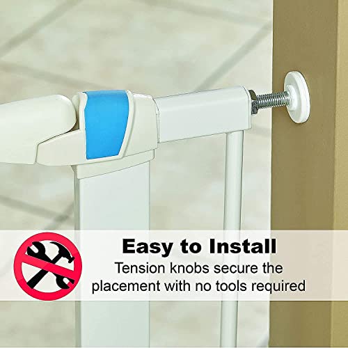 Midwest Homes For Pets Pet Gate | 29' High Walk-Thru Steel Pet Gate By 29' To 38' Wide In Soft White W/ Glow Frame, Medium #TOP3