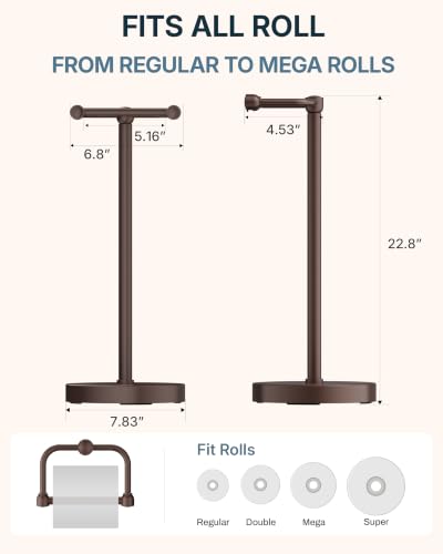Image of RARXTR Toilet Paper Holder Stand with Heavy Stable Base No Tipping Bronze
