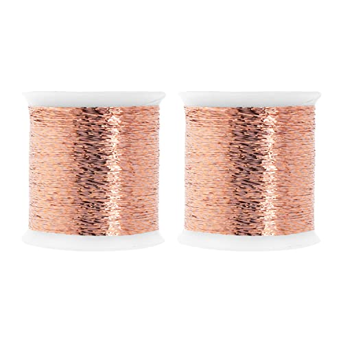 Mandala Crafts Rose Gold Metallic Embroidery Thread Set - Rose Gold Metallic Thread For Sewing Machine And Hand Decorative Sewing - 218 Yards 200M Rose Gold Thread For Embroidery Needle Work #TOP13