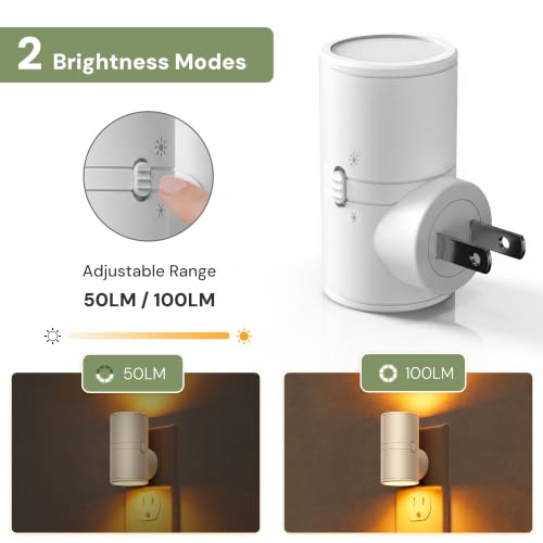 Image of L LOHAS LED Amber Night Light, Yellow Nightlight,Rotating,Dimmable 50 /100LM