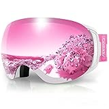 ❤ Lente de rendimiento de doble capa espejada: antirrayas, doble antivaho, protección 100% UV. Las gafas ski proporcionan un sistema de flujo de aire suave que trae aire fresco y expulsa la humedad de manera rápida y efectiva, puede reducir el empañamiento.