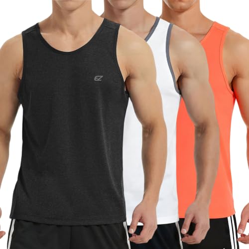 EZRUN Men's Quick Dry Workout Tank Top UPF 50+ Sweat-Wicking Gym Shirt