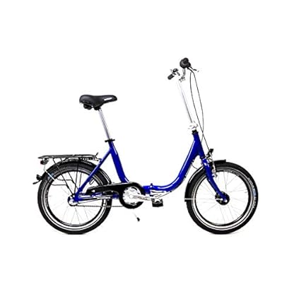 20 Zoll Aluminium Klapprad Falt Fahrrad Nabendynamo Rücktritt Shimano 3 Gang blau metallic