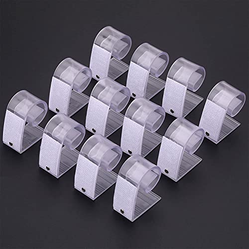 WedDecor Tablecloth Clips Plastic Table Skirt Holders With Hook And Loop Fastening Table Cloth Clips For Events Parties Banquets For Securing Covers & Skirts, 4.5cm x 2.5cm x 4.5cm, White, 12pcs