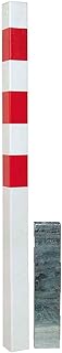 Absperrpfosten Vierkant 70x70mm, herausnehmbar, H=1000mm über Flur, 1300 mm gesamt, Rot/Weiß - ACHTUNG OHNE VERSCHLUSS - nur LOSE EINSTECKBAR!!