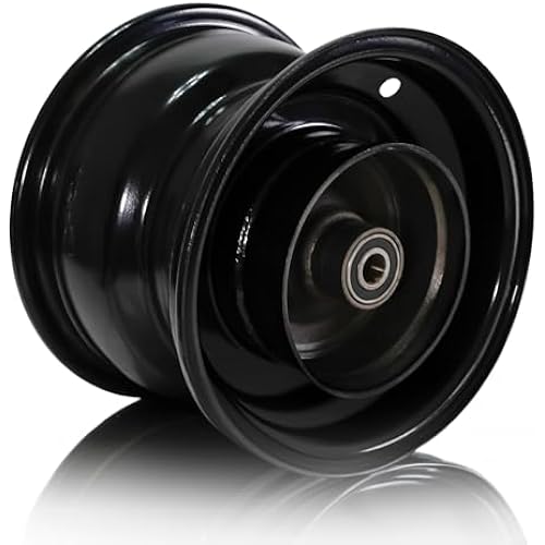 JMCHstore Black Wheel Rim for Coleman CT200U BT200X CT200UEX 196cc Hisun 200-3 200-7, Axis M200 Mini bike (Rear Rim)