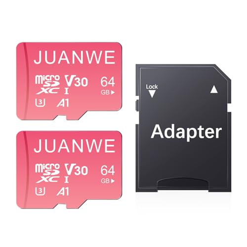 Image of JUANWE 64GB Micro SD Card 2 Pack with SD Adapter 64GB SD Card Memory Card Class 10 microSDXC V30 4K Video Recording U3 A1 TF Card for Dash Cam, Camera, Phone